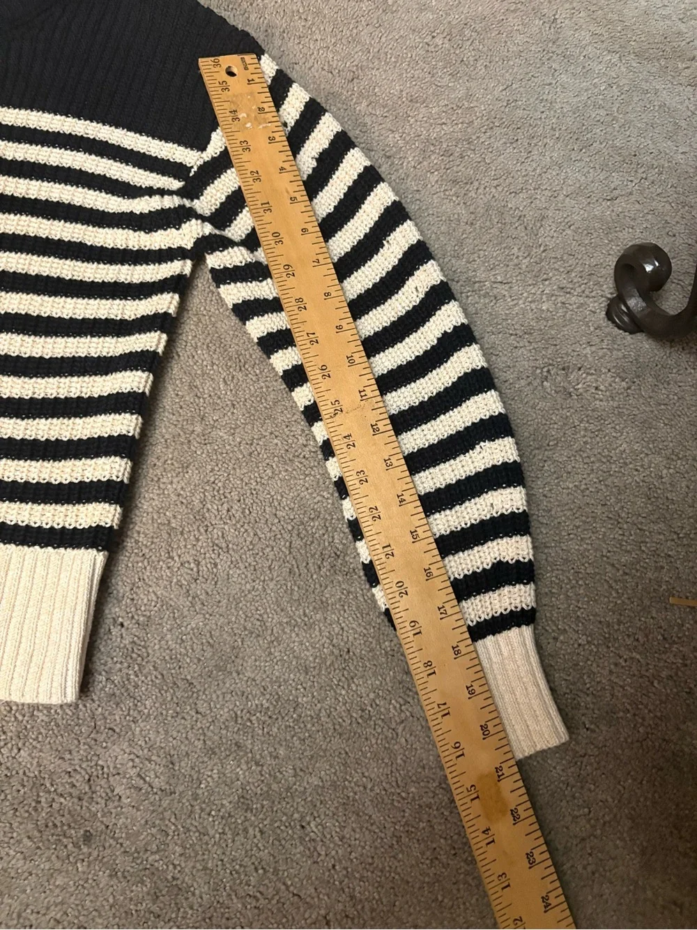 J. Crew Navy and White Striped Knit Sweater